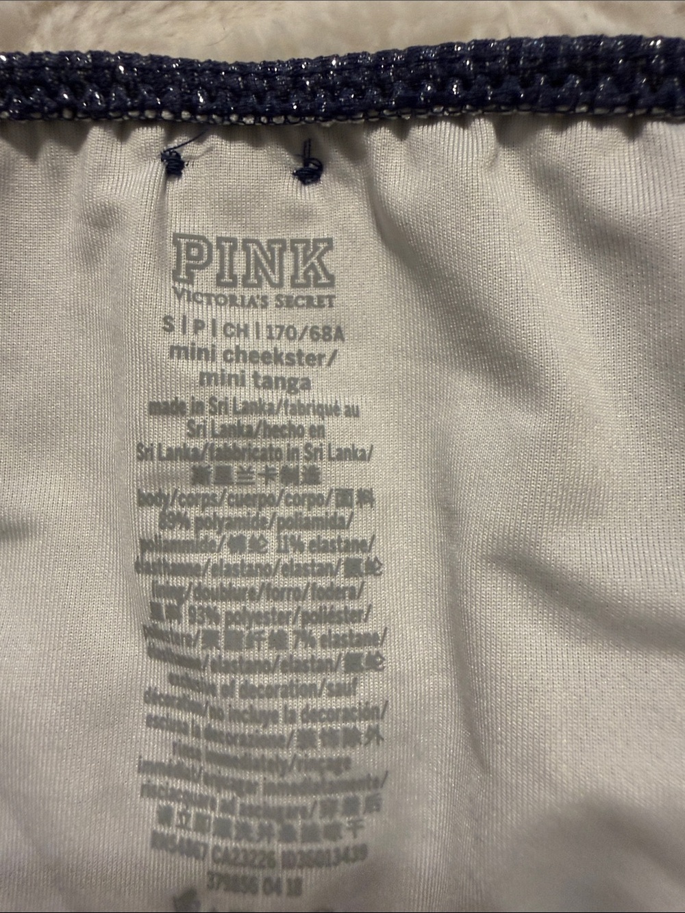 PINK Victoria's Secret Shimmery Navy Ribbed Bikini - Picture 2 of 7